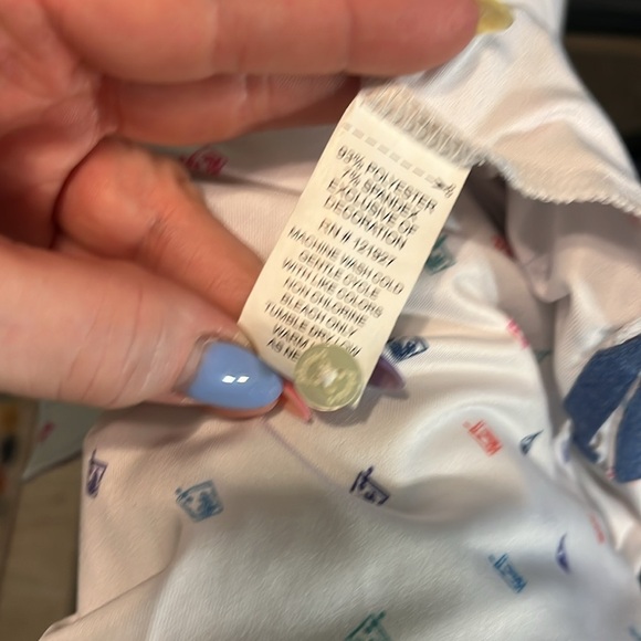 Johnnie-O Polo Golf Shirt Mens “Finito” White with Cocktails SPF 50 Size Large - Picture 9 of 10